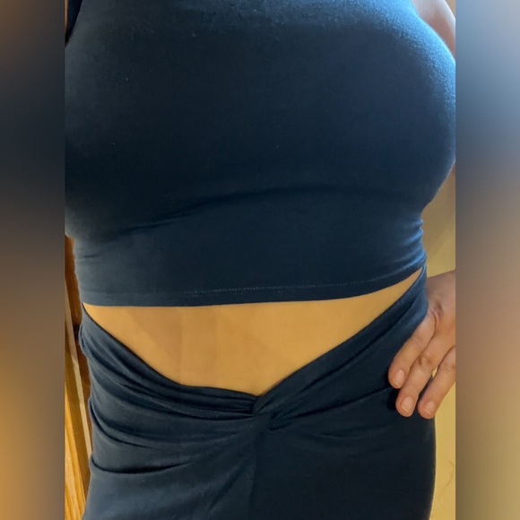 REFORMATION The Rylan Knit Two Piece Set Crop Tank Top Maxi Slit Skirt Sexy - Picture 9 of 15